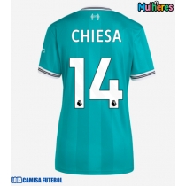 Camisa de Futebol Liverpool Federico Chiesa #14 Equipamento Alternativo Mulheres 2025-26 Manga Curta
